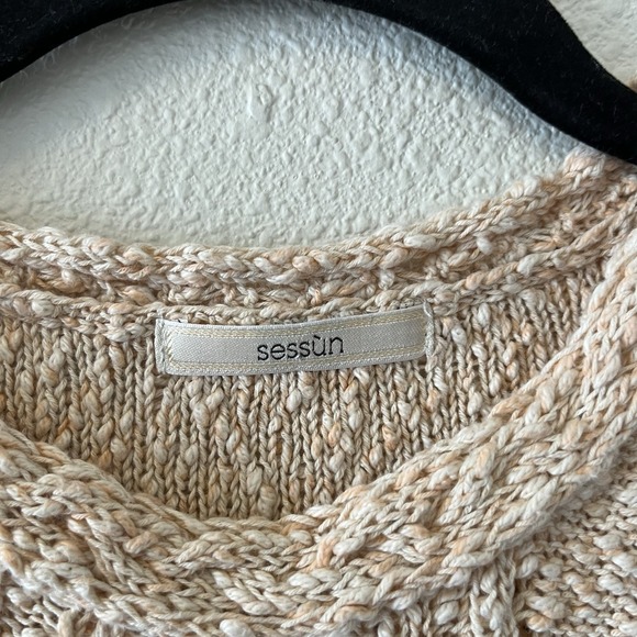 Sessun Women's Knit Tank Top Size L (Fits like Small) Peachy Boho Quiet Luxury - Picture 2 of 12